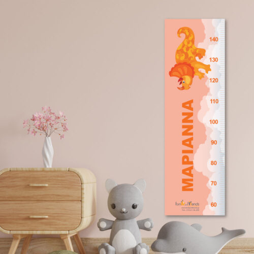 Υψομετρητής για Κοριτσάκια με Δεινοσαυράκι και Όνομα