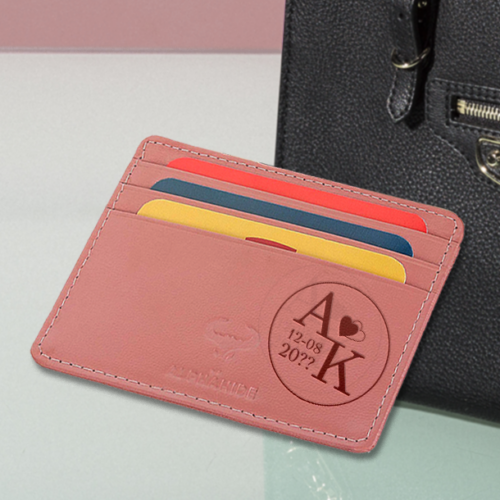 Για Κάρτες Δερμάτινη Θήκη Γυναικεία με Αρχικά