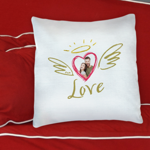 Μαξιλάρι με σκίτσο Love & Φωτογραφία