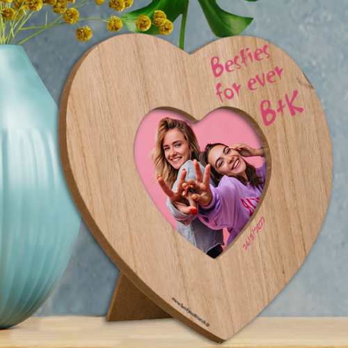 Ξύλινη Κορνίζα Καρδιά με Μήνυμα, Φωτογραφία