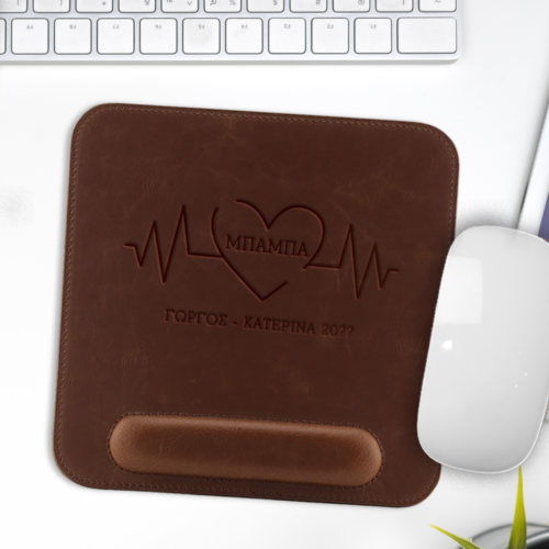 Δερμάτινο Mouse Pad για Γραφείο με Καρδιά, Ονόματα
