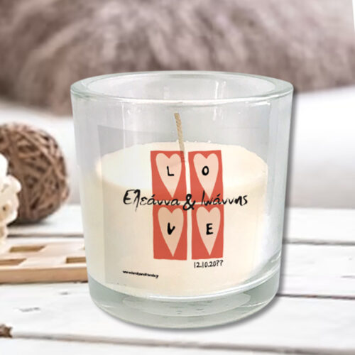 Κερί αρωματικό σε Ποτήρι 12 cm, Love με Ονόματα