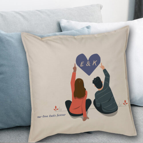 Μαξιλάρι με σκίτσο για καναπέ με Μήνυμα, Αρχικά