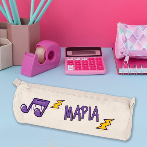 Για κορίτσια Υφασμάτινη Σχολική Κασετίνα με Όνομα