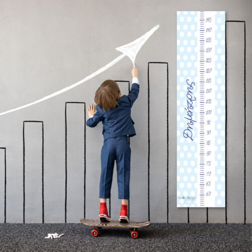 Μετρητής Ύψους Μπλε με Βούλες, υψομετρητής για αγόρι