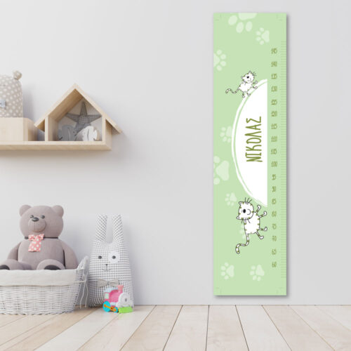 Μετρητής για Παιδικό Δωμάτιο, με γατάκι, όνομα