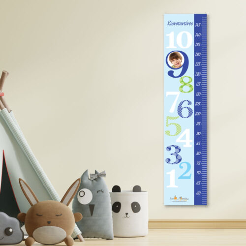 Μετρητής ύψους με αριθμούς, υψομετρητής με φωτογραφία για αγόρι