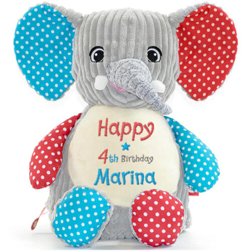 Λούτρινο Ελεφαντάκι Cubbies, με Κεντημένο Μήνυμα