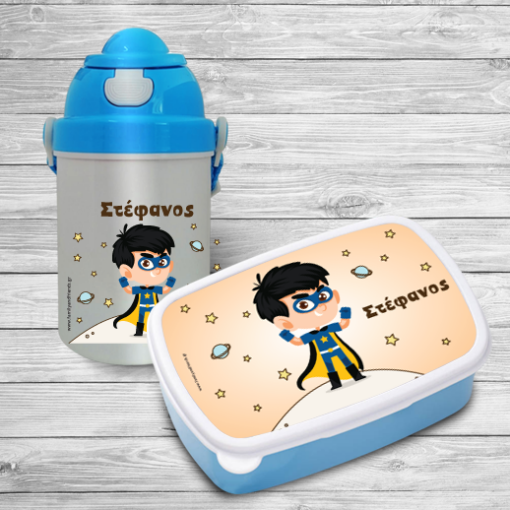 Super Ήρωας Σετ Δοχείο Φαγητού για Κολατσιό με Παγούρι Νερού