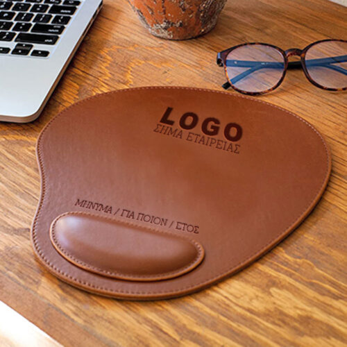 Με σήμα Εταιρίας Δερμάτινο οβάλ Mouse Pad με Ονόματα