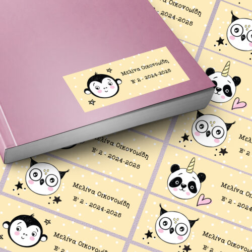 Για Βιβλία, Τετράδια Αυτοκόλλητες Ετικέτες με Όνομα