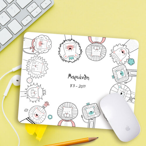 Mousepad με γραμμικά ζωάκια για computer με Όνομα