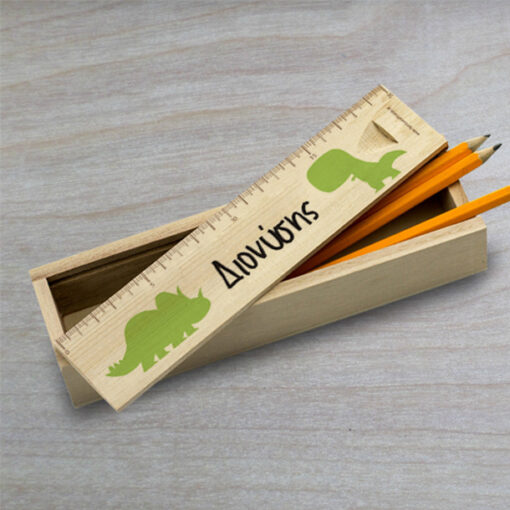 Ξύλινη Κασετίνα με Δεινόσαυρο, Προσωποποιημένη με Όνομα