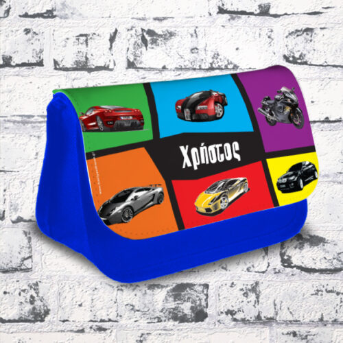 Σχολική Κασετίνα με Αυτοκίνητα και Όνομα για Αγόρια
