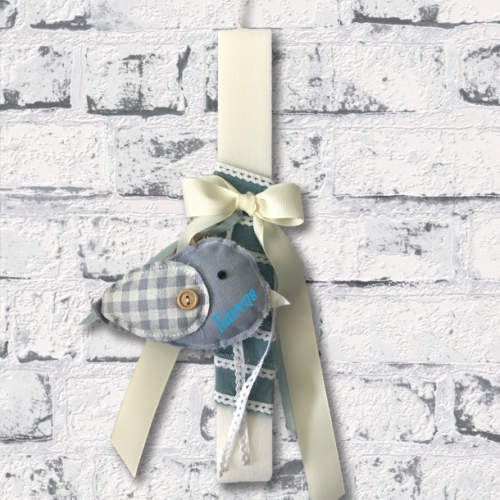 Χειροποίητη Λαμπάδα με Όνομα σε Πουλάκι, Πασχαλινή