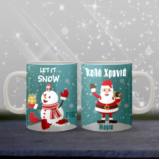 Χριστουγεννιάτικη Κούπα με Χιονάνθρωπο Let it Snow