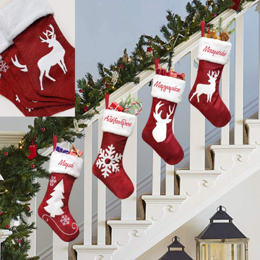 Μπότα Χριστουγεννιάτικη Κόκκινη με Όνομα