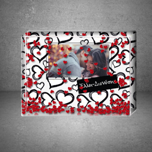 Για επέτειο σχέσης Κορνίζα με Φωτογραφία, αιωρούμενες καρδούλες