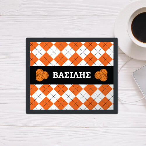 Mouse Pad με μπάλες του Μπάσκετ, αντιολισθητικό με Όνομα