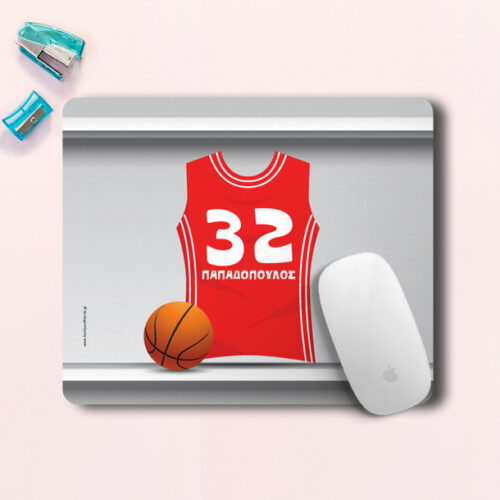 Mouse Pad με φανέλα Μπάσκετ, Προσωποποιημένο με Όνομα