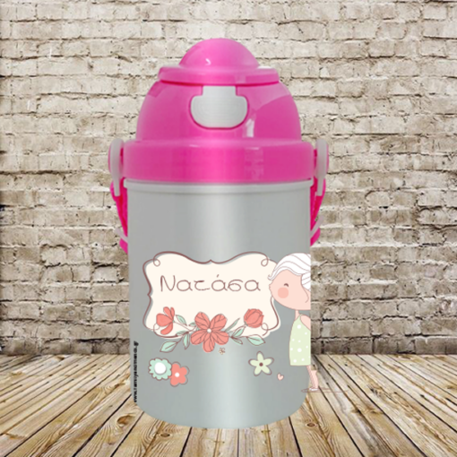 Παγουρίνι με Σκίτσο για Νηπιαγωγείο με Όνομα για Κορίτσια