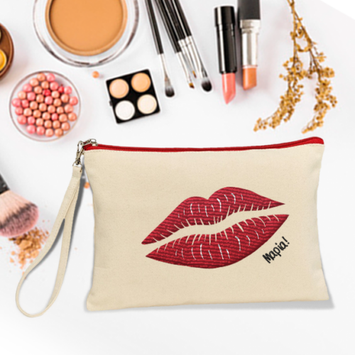 Τσαντάκι Γυναικείο, Οργανικό Βαμβάκι Κεντημένο με Όνομα