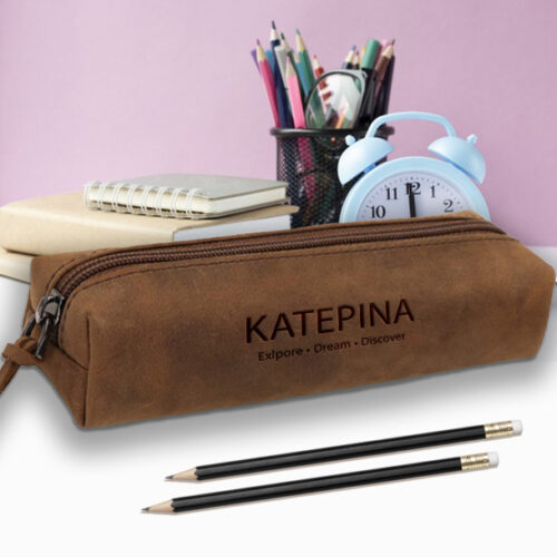 Δερμάτινη Κασετίνα με Όνομα, Explore - Dream - Discover