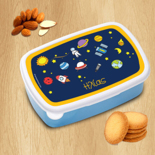 Τάπερ φαγητού για αγόρια, με διάστημα και όνομα