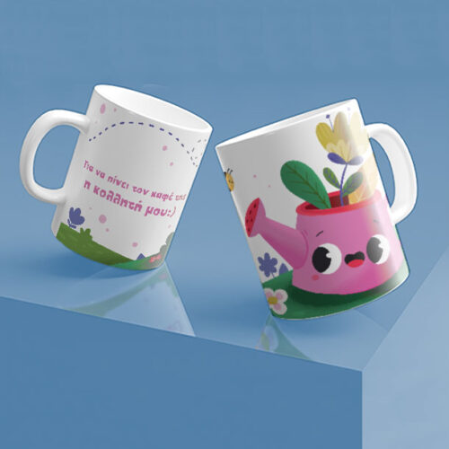 Κούπα με Χρωματιστά Λουλούδια, με Μήνυμα, Ονόματα