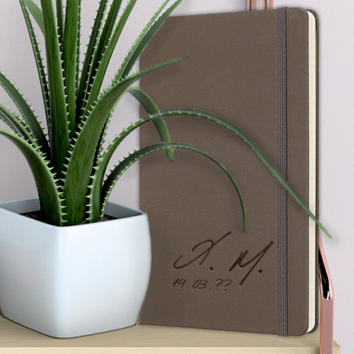 Με Αρχικά, Μήνυμα, Notebook Δερμάτινο