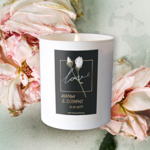 Κερί σε Χρωματιστό Ποτήρι Δώρο για Επέτειο με Ονόματα