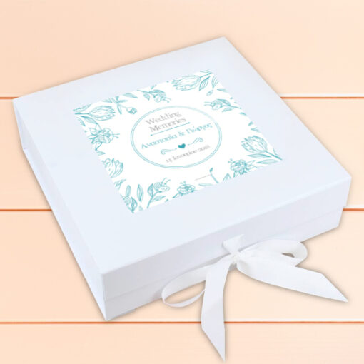 Δώρο Γάμου, Πολυτελές Χάρτινο Κουτί με κορδέλα, Ευχές, Ονόματα