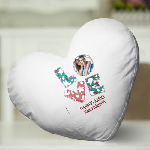 Love Μαξιλάρι Προσωποποιημένο Διακοσμητικό με φωτογραφία, ονόματα