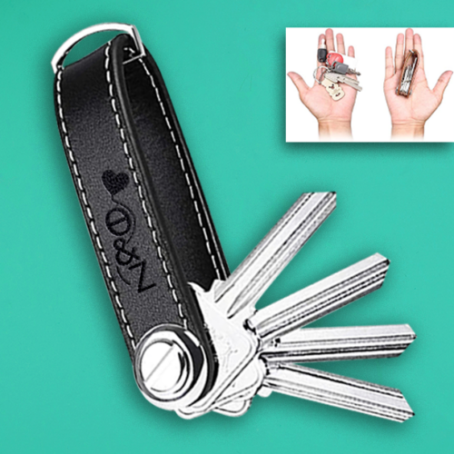 Πρακτικό Δερμάτινο Μπρελόκ με αρχικά