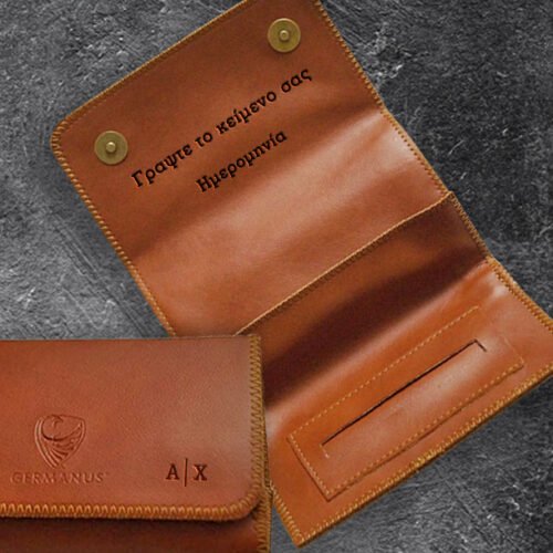 Θήκη Καπνού Δερμάτινη PU, με Αρχικά, Μήνυμα με Χάραξη