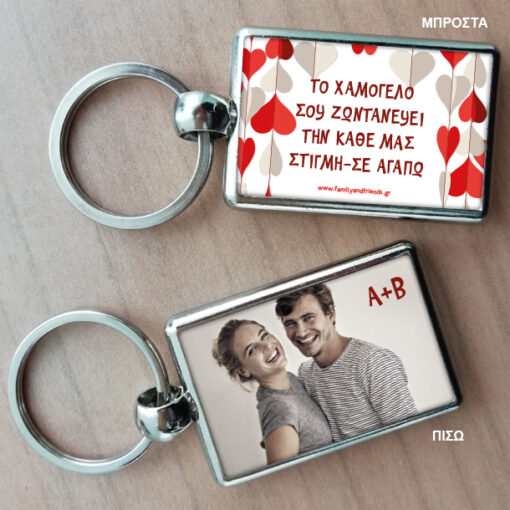 Μπρελόκ με δύο όψεις, Προσωποποιημένο με κείμενο & φωτογραφία