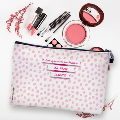 Με ροζ σχέδια Λινό Νεσεσέρ με Μήνυμα, Όνομα για Γυναίκες