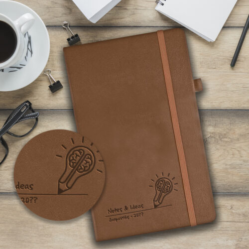 Notebook Α5 Σημειώσεων Δερμάτινο για Μαθητές με Μήνυμα