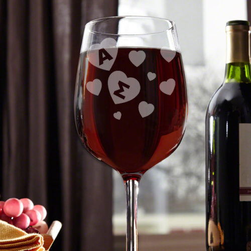 Προσωποποιημένο Γυάλινο Ποτήρι Κρασιού με Αρχικά