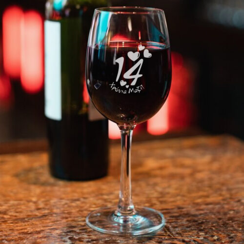 Για Επέτειο Γυάλινο Ποτήρι Κρασιού με Χρόνια, Μήνυμα