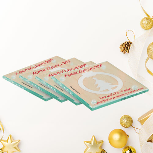 Σουβέρ για Χριστούγεννα με Ευχές, Ημερομηνία, Σετ 4τμχ