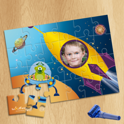Προσωποποιημένο Παζλ με Διαστημόπλοιο και Φωτογρφία για Αγόρια