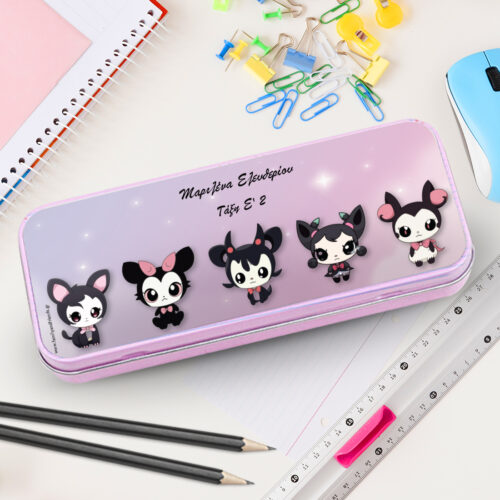 Κασετίνα Μεταλλική για Κορίτσια Δημοτικού, Γυμνασίου με σκίτσα