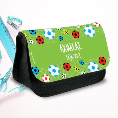 Κασετίνα με μπάλες ποδοσφαίρου με Όνομα, Τάξη, Έτος