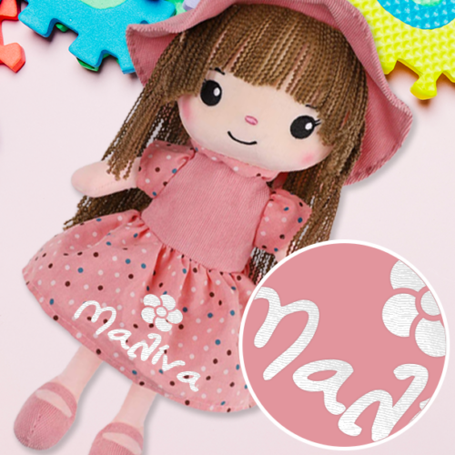 Κούκλα για Κορίτσια, δώρο με Κεντημένο Όνομα