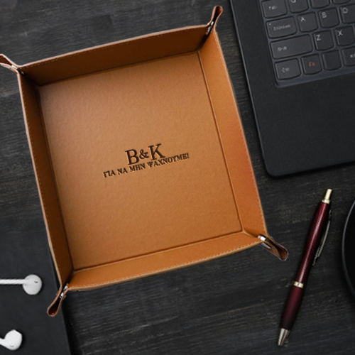 Με Αρχικά, Θήκη Δερμάτινη Επιτραπέζια