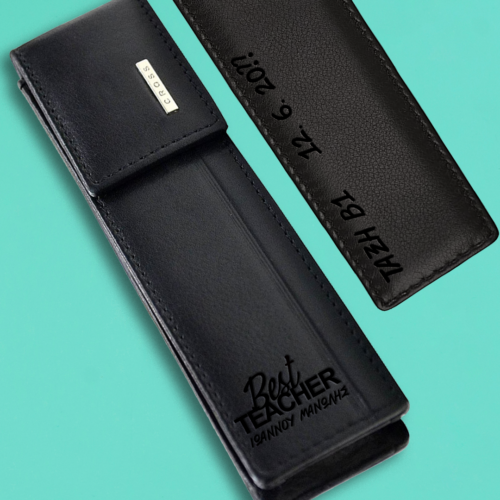 Θήκη για δύο στυλό Δερμάτινη, Best με Ονόματα