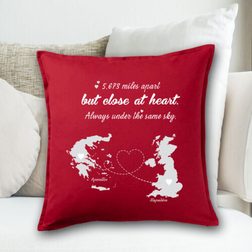 Μαξιλάρι για καναπέ με τοποθεσίες, μήνυμα