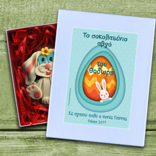 Δώρο Κουτί με Σοκολατένιο Αβγό, με Όνομα και Ευχές