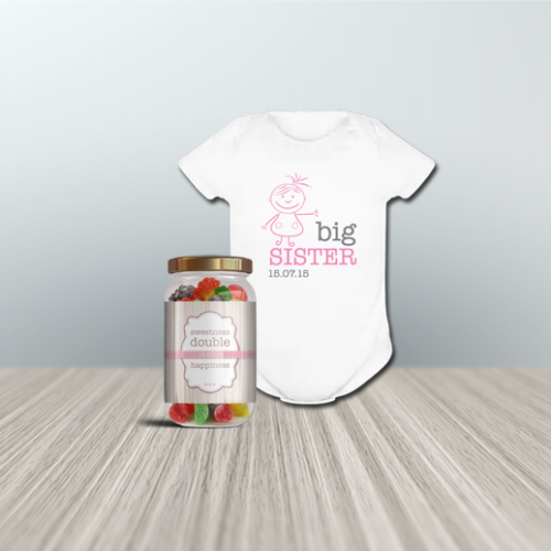 Δώρο για Δίδυμα Νεογέννητα Κοριτσάκια, Φορμάκι, Βαζάκι Καραμέλες